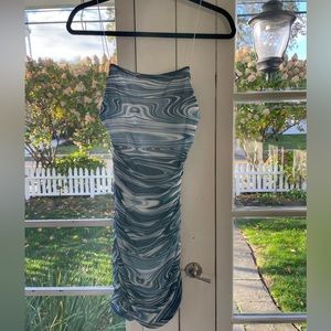 Blue and white marble design mini dress. Worn once